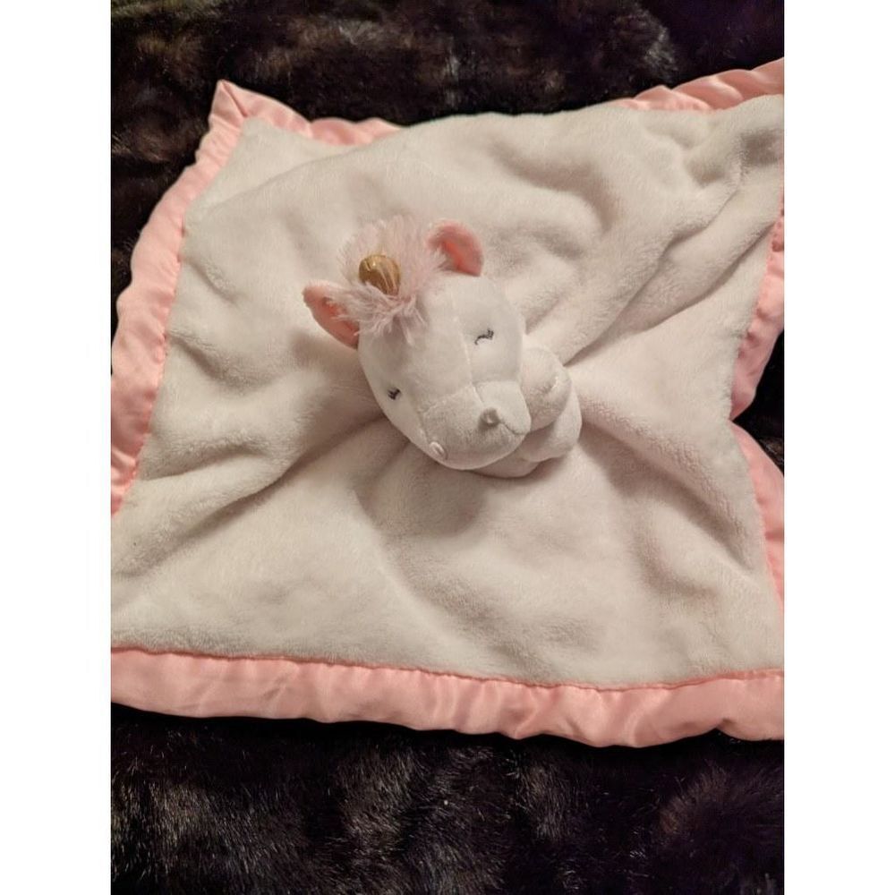 Pink white unicorn lovey